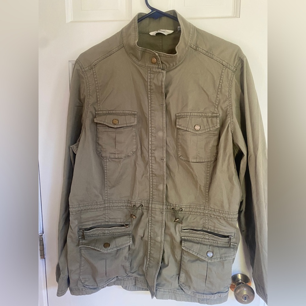 LL Bean army green canvas jacket XL women’s